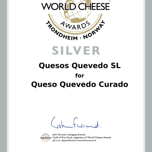 premio obtenido por al queso curado quevedo world cheese